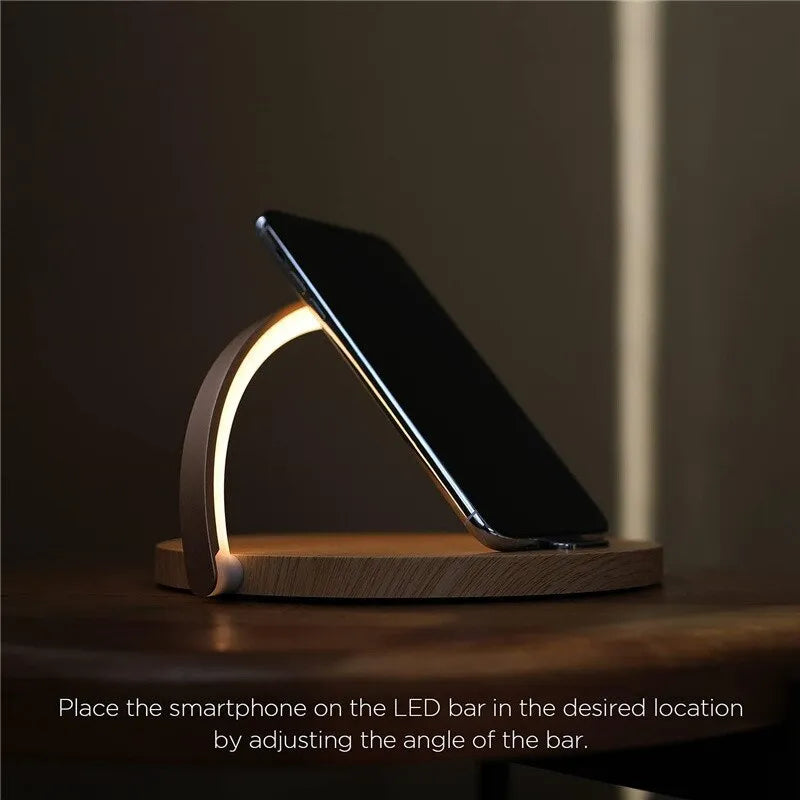 Wireless Charger Pad Stand with LED Desk Table Lamp