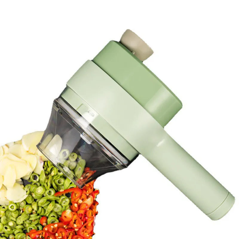 Handheld Electric Garlic Press and Vegetable Cutter Set