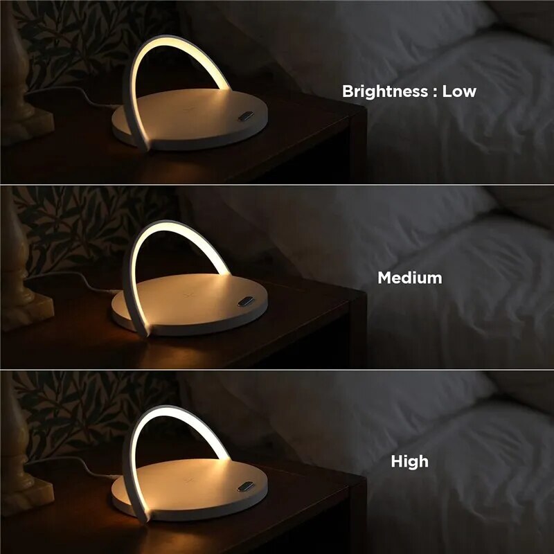 Wireless Charger Pad Stand with LED Desk Table Lamp